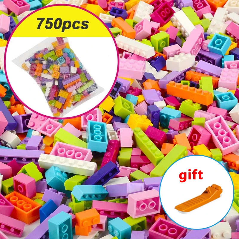 Hot 1000 Pieces Building Blocks City DIY Creative Bricks Bulk Model Figures Educational Kids Toys Compatible All Brands